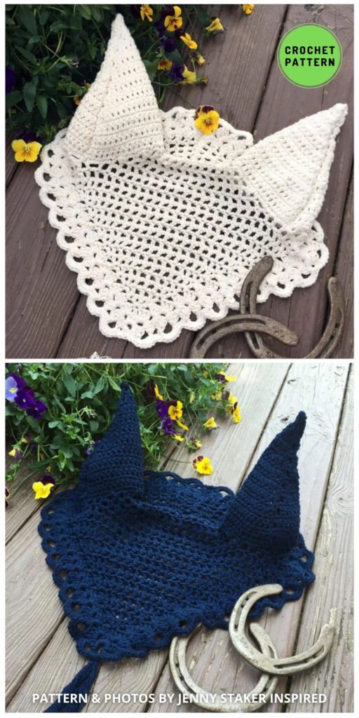 Scalloped Fly Bonnet - 6 Crochet Fly Bonnet Patterns For Horse Or Pony