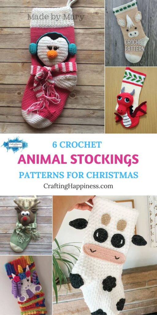 6 Crochet Animal Stocking Patterns For Christmas - Crafting Happiness