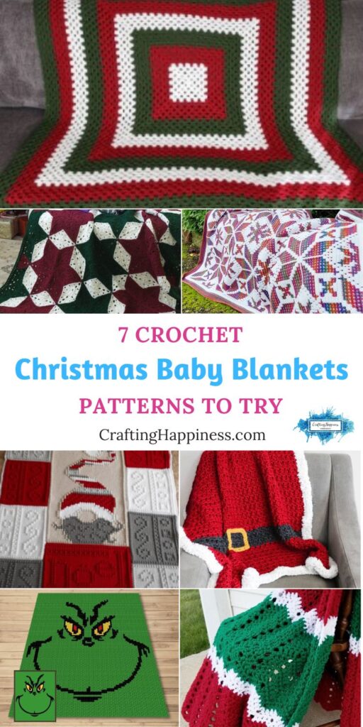 7 Crochet Christmas Baby Blanket Patterns To Try PIN 1