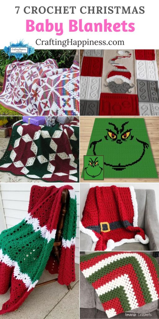 7 Crochet Christmas Baby Blankets PIN 2