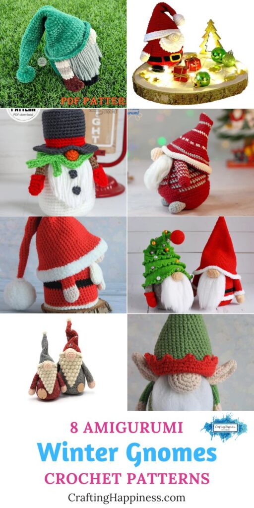 8 Amigurumi Winter Gnome Crochet Patterns PIN 3