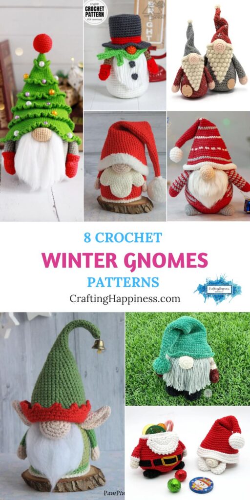 8 Crochet Winter Gnome Patterns PIN 1