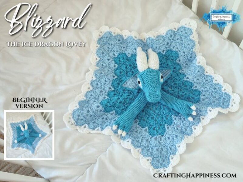 FACEBOOK BLOG POSTER - Blizzard The Ice Dragon Baby Loveys - Crafting Happiness