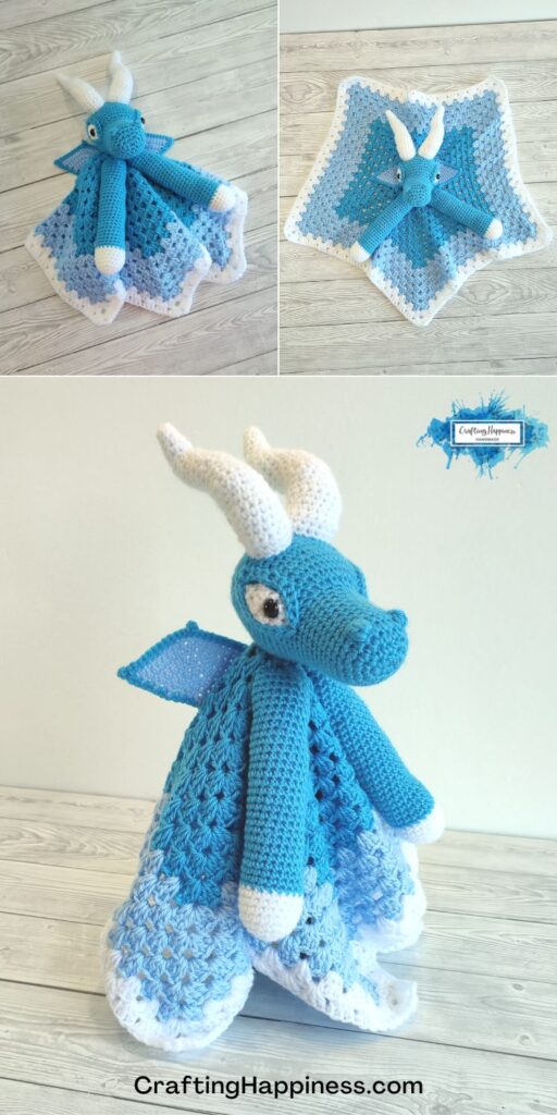 PIN 3 BLOG POSTER - Blizzard The Ice Dragon Baby Security Blankets by Crating Happiness