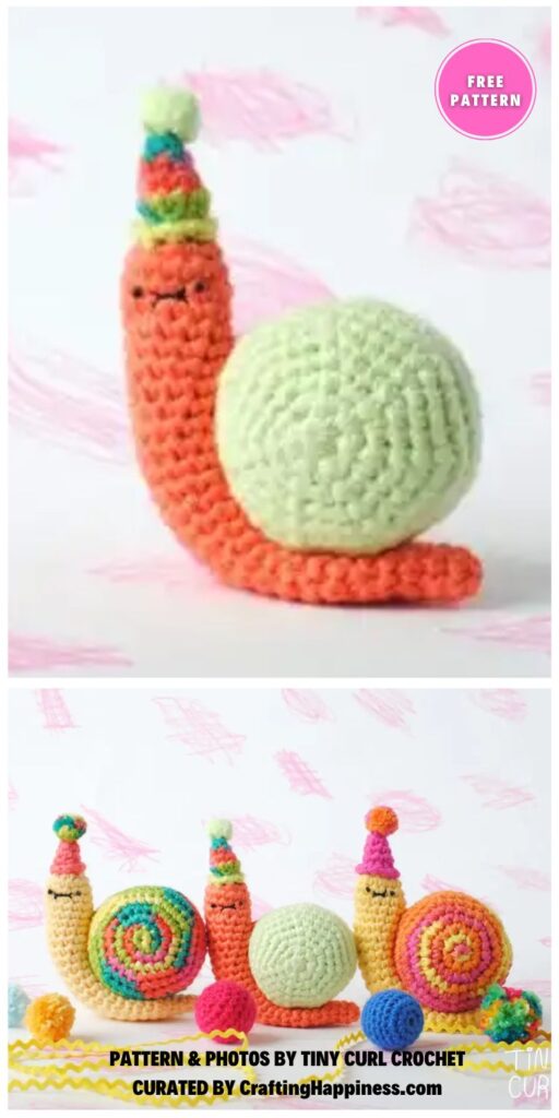 Party Snail Amigurumi - 8 Crochet Amigurumi Slugs and Snails Patterns