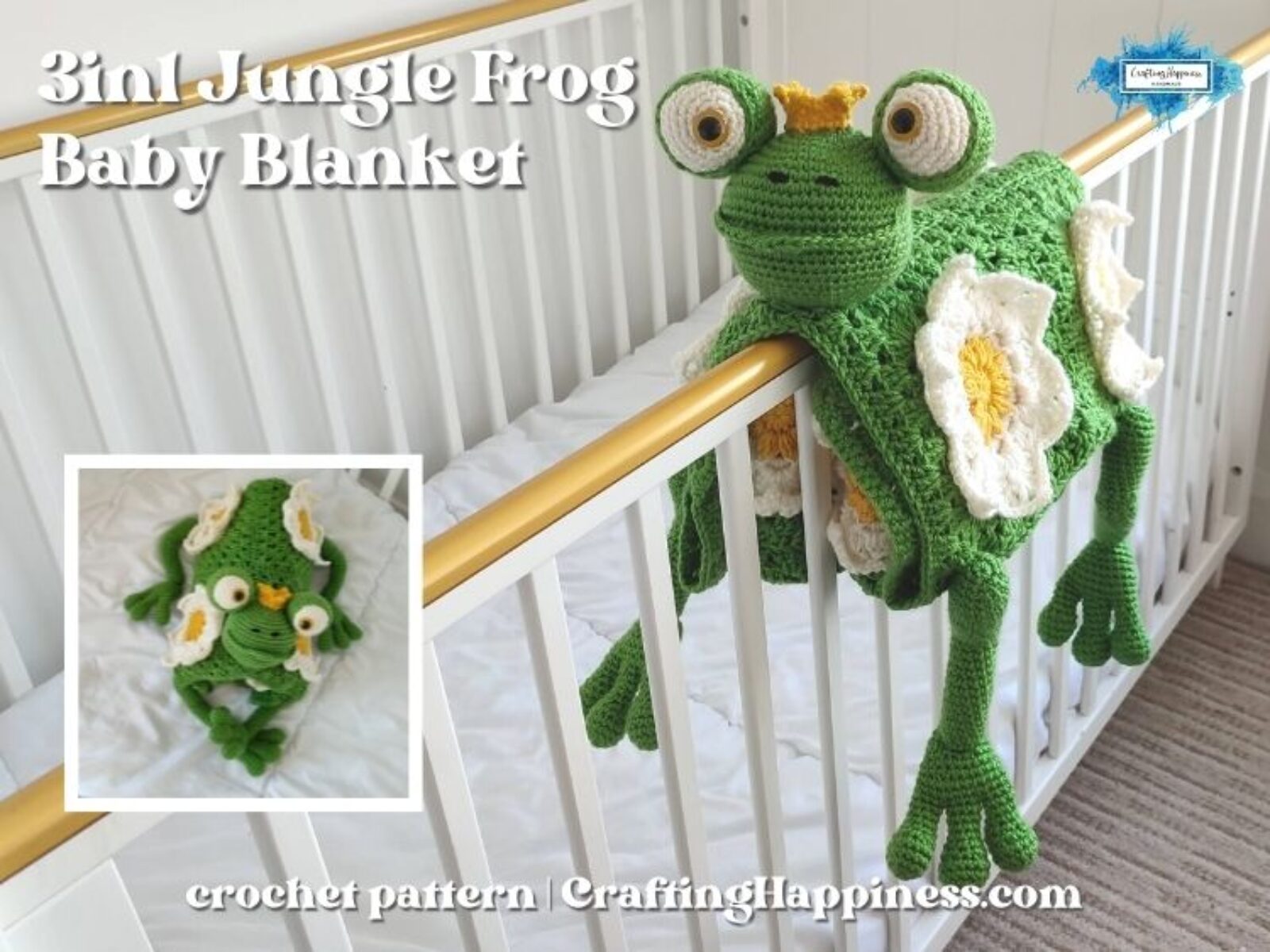 FB BLOG POSTER - 3in1 Jungle Frog Baby Blanket Crafting Happiness