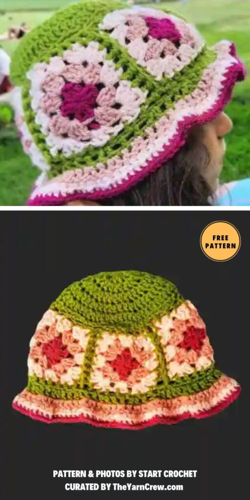 Granny Square Bucket Hat Pattern - 7 Crochet Granny Square Bucket Hat Patterns