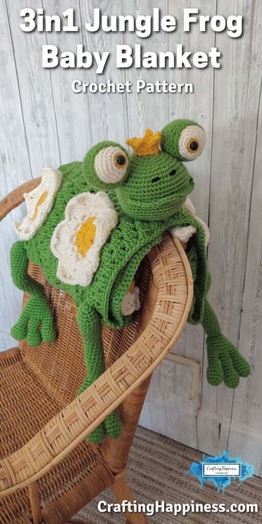 PIN 5 BLOG POSTER - Crochet Frog Baby Blanket Pattern - Crafting Happiness