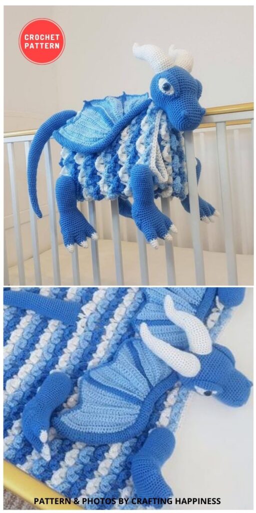3in1 Ice Dragon Baby Blanket - 8 Amazing Crochet Amigurumi Dragon Patterns