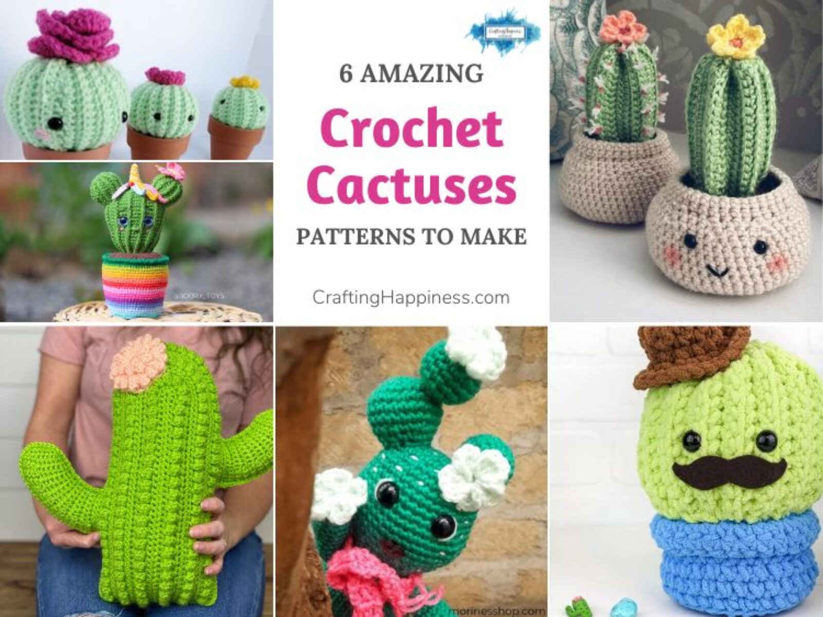 6 Amazing Crochet Cactus Patterns To Make FB POSTER