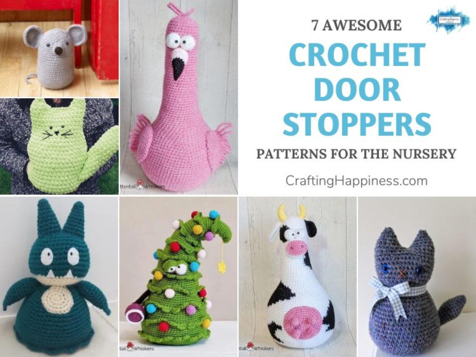 7 Awesome Crochet Door Stopper Patterns For The Nursery FB POSTER