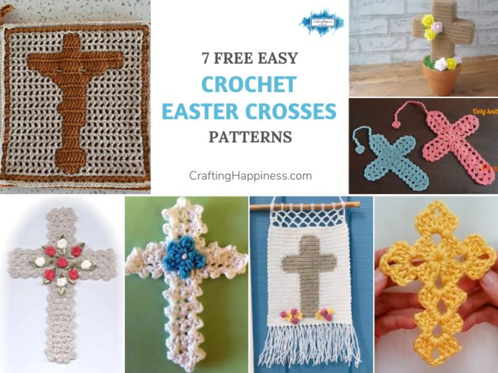 7 Free Easy Crochet Easter Cross Patterns FB POSTER