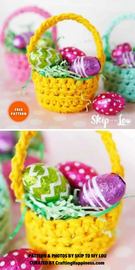Cutest Mini Crochet Basket Pattern - 8 Fun Crochet Easter Egg Basket Patterns