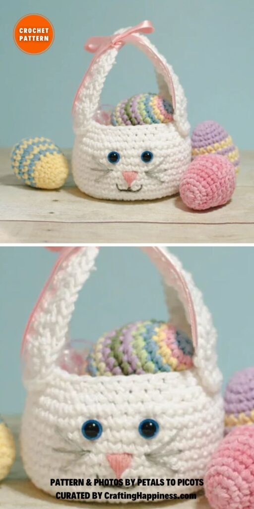 Easter Bunny Basket Crochet Pattern - 8 Fun Crochet Easter Egg Basket Patterns