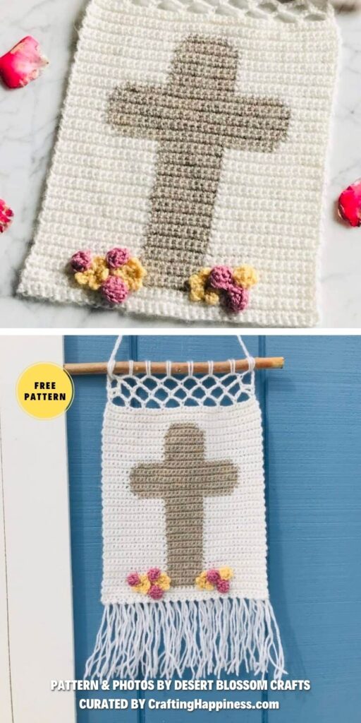 Easter Cross Wall Hanging - 7 Free Easy Crochet Easter Cross Patterns