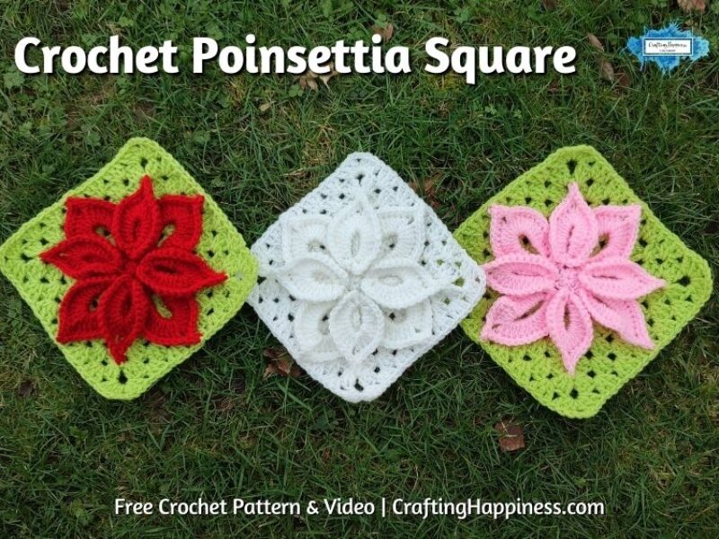 FACEBOOK BLOG POSTER - Crochet Poinsettia Square Crafting Happiness