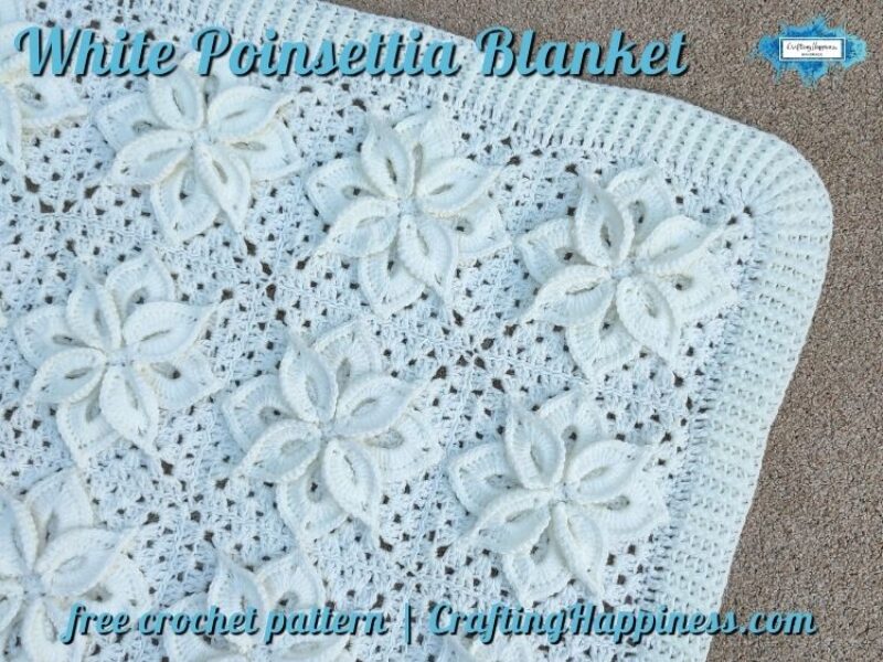 FACEBOOK BLOG POSTER - White Poinsettia Blanket - Crafting Happiness