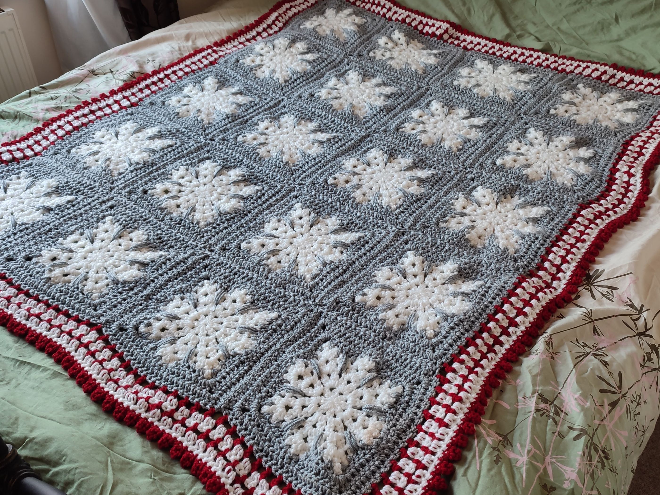 Winter Snowflake Afghan Free Crochet Pattern Crafting Happiness
