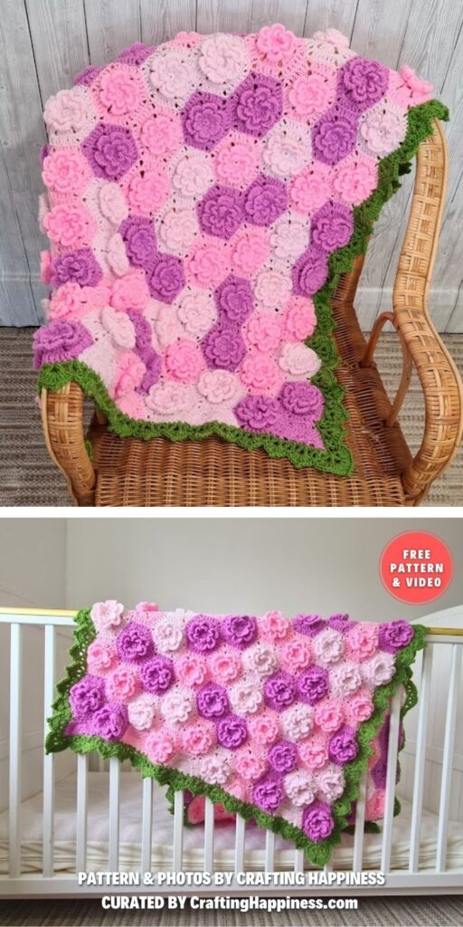 Summer Garden Flower Baby Blanket - 7 Awesome Crochet Mother's Day Blanket Pattern Ideas