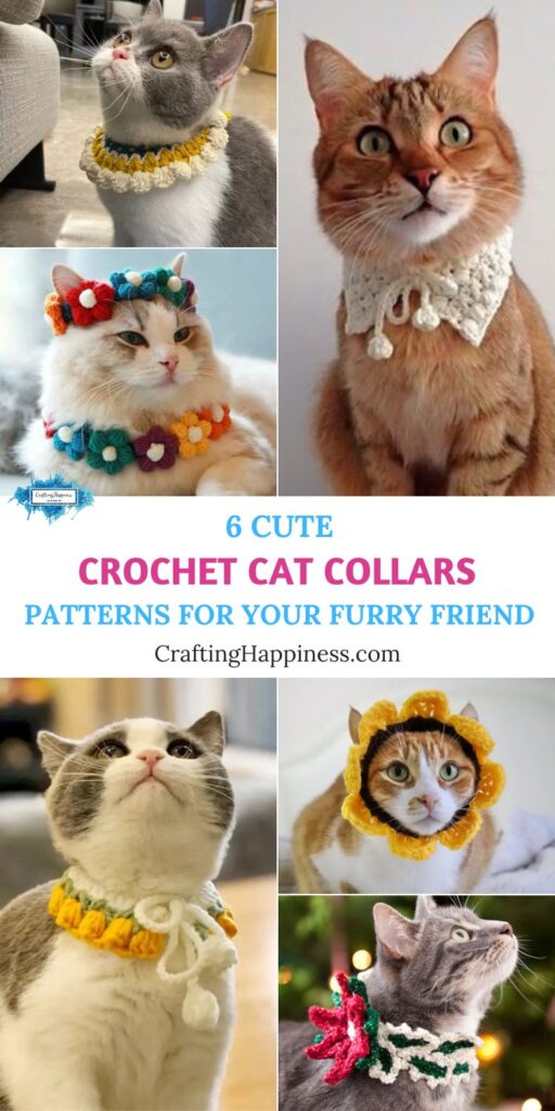 6 Cute Crochet Cat Collar Patterns For Your Furry Friend PIN 1