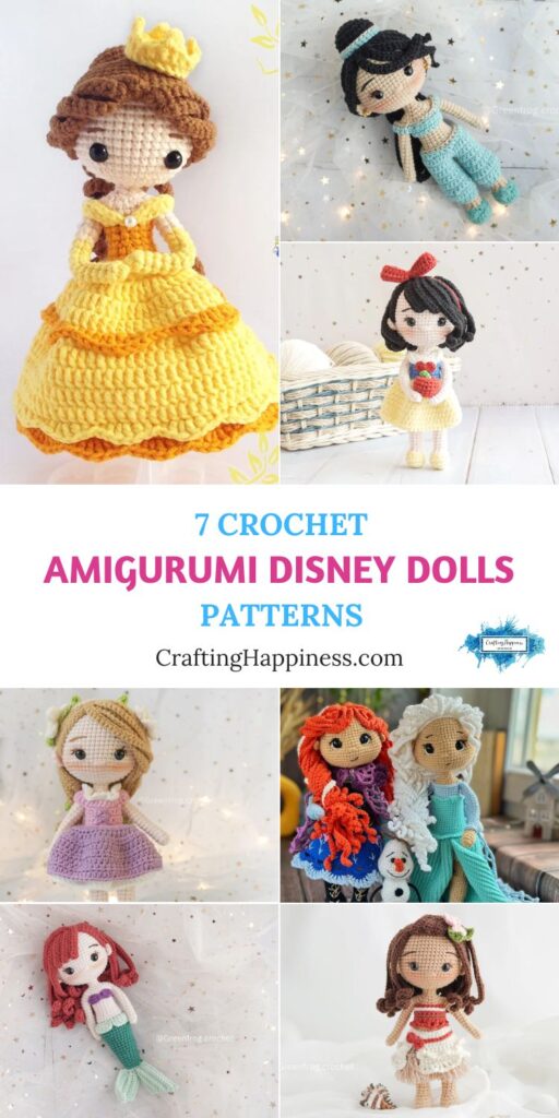 7 Crochet Amigurumi Disney Doll Patterns PIN 1