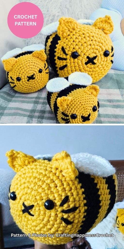 Cat Bee - 9 Crochet Amigurumi Bee Toy Patterns For Babies
