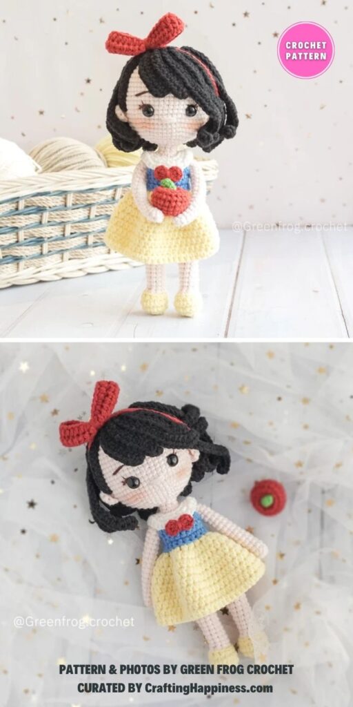 Princess Snow Crochet Doll - 7 Crochet Amigurumi Disney Doll Patterns
