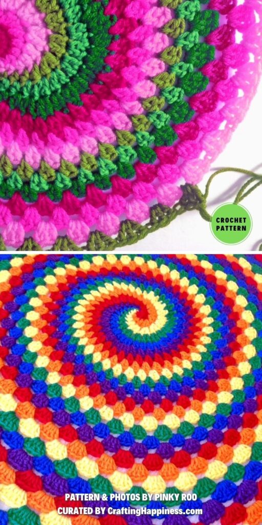 Rainbow Spiral Granny Blanket - 8 Easy Crochet Rainbow Blanket Patterns