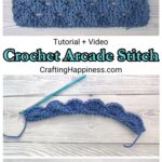 MAIN PIN BLOG POSTER - Crochet Arcade Stitch - Crafting Happiness