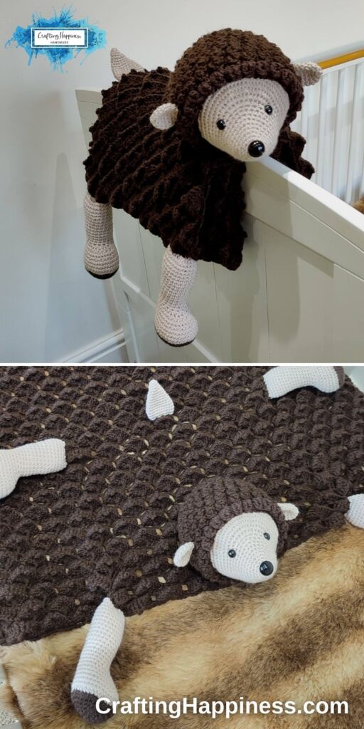 PINTEREST 3 BLOG POSTER - 3in1 Hedgehog Baby Blanket Crochet Pattern by Crafting Happiness