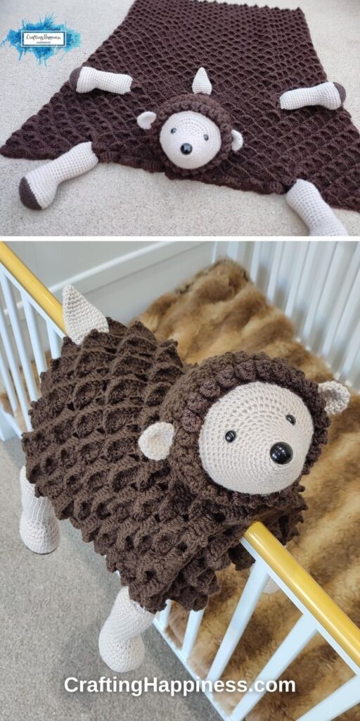 PINTEREST 6 BLOG POSTER - Hedgehog Animal Baby Blanket Crochet Pattern - Crafting Happiness