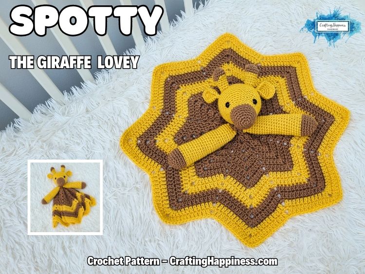 FACEBOOK BLOG POSTER - Spotty The Giraffe Lovey - Crafting Happiness