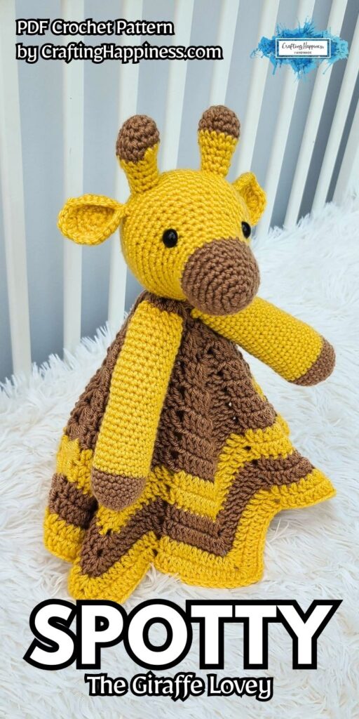 PIN 4 BLOG POSTER - Spotty The Giraffe Lovey - PDF Crochet Pattern by Crafting Happiness