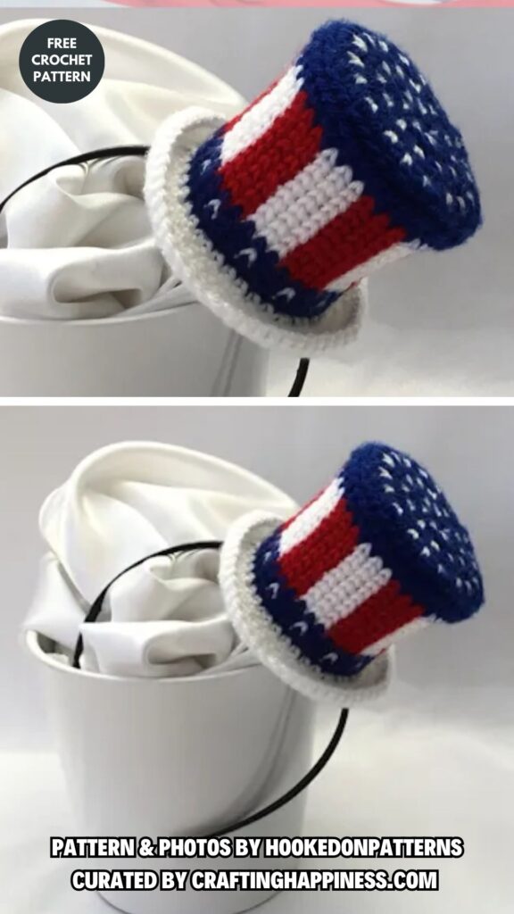 5. AMERICAN FLAG MINI HAT - 5 Free Crochet Patterns For 4th Of July Props For Babies - Crafting Happiness