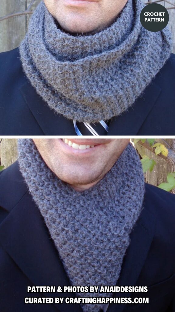 5. Bay Street Scarf - 7 Men's Scarves For Father's Day Crochet Patterns - Crafting Happiness