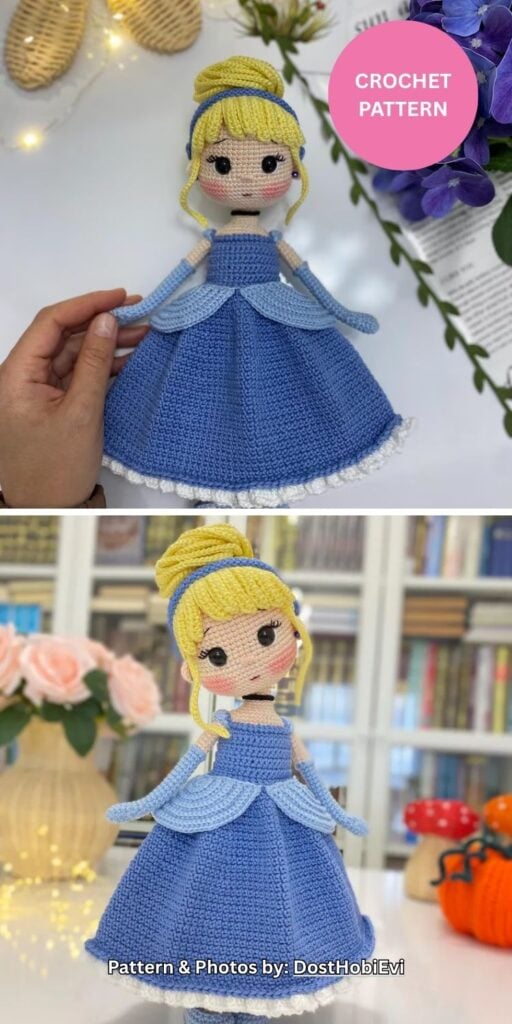 Cinderella - 7 Crochet Amigurumi Disney Doll Patterns