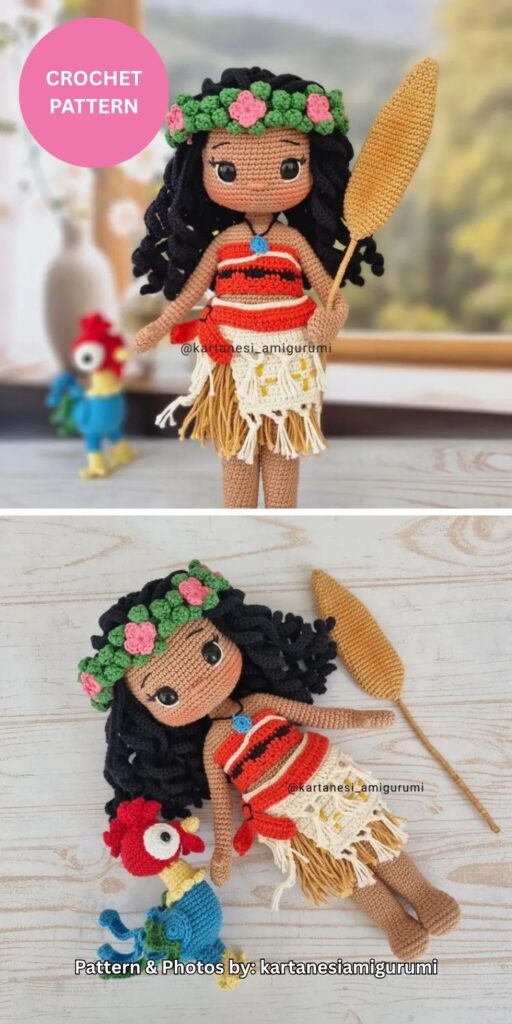 Moana Doll - 7 Crochet Amigurumi Disney Doll Patterns