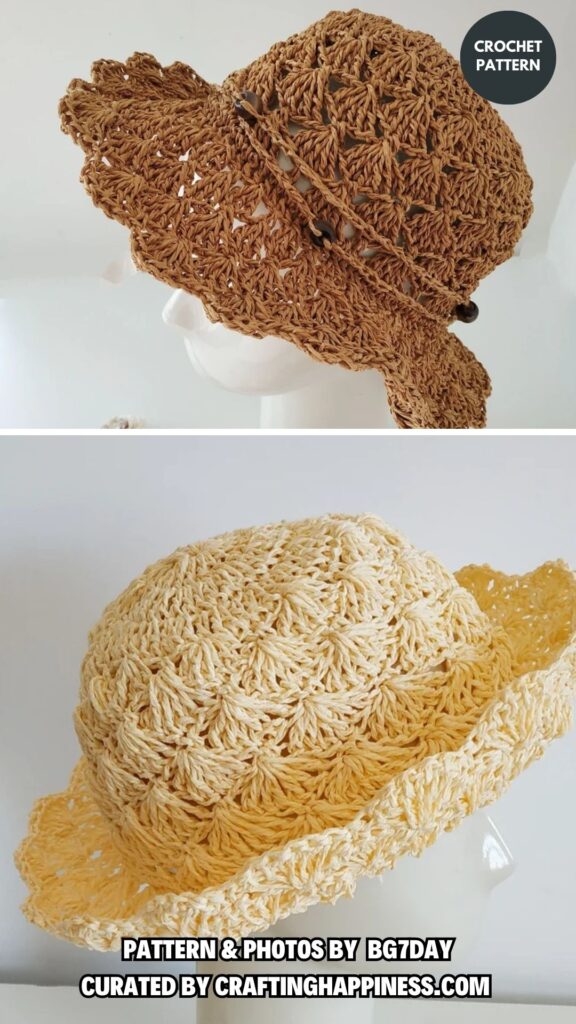 5. Raffia hat - 6 Crochet Hat Patterns For Fun In The Sun - Crafting Happiness