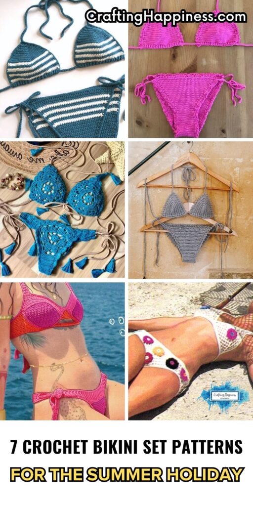 PIN 1 - 6 Crochet Bikini Set Patterns For The Summer Holiday - Crafting Happiness