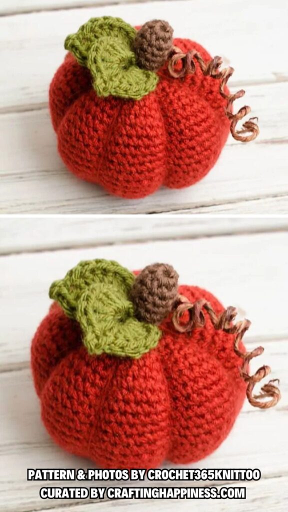 5. Crochet Pumpkin_ 3 Perfect Sizes - 6 Free Halloween Amigurumi Pumpkin Patterns - Crafting Happiness