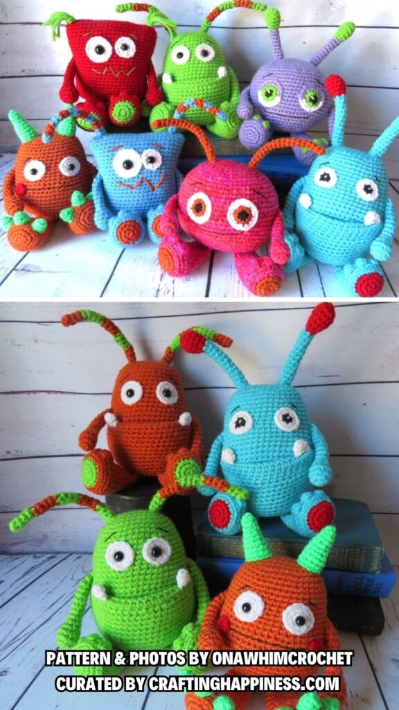 7. Crochet Monsters Mix 'n Match - 8 Crochet Patterns For Adorable Amigurumi Monsters - Crafting Happiness