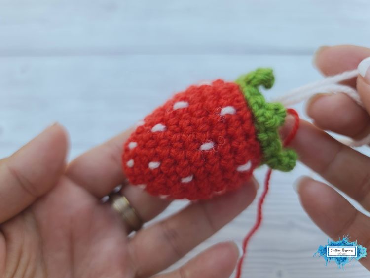 BLOG PHOTO 5 - No Sew Crochet Strawberry - Crafting Happiness