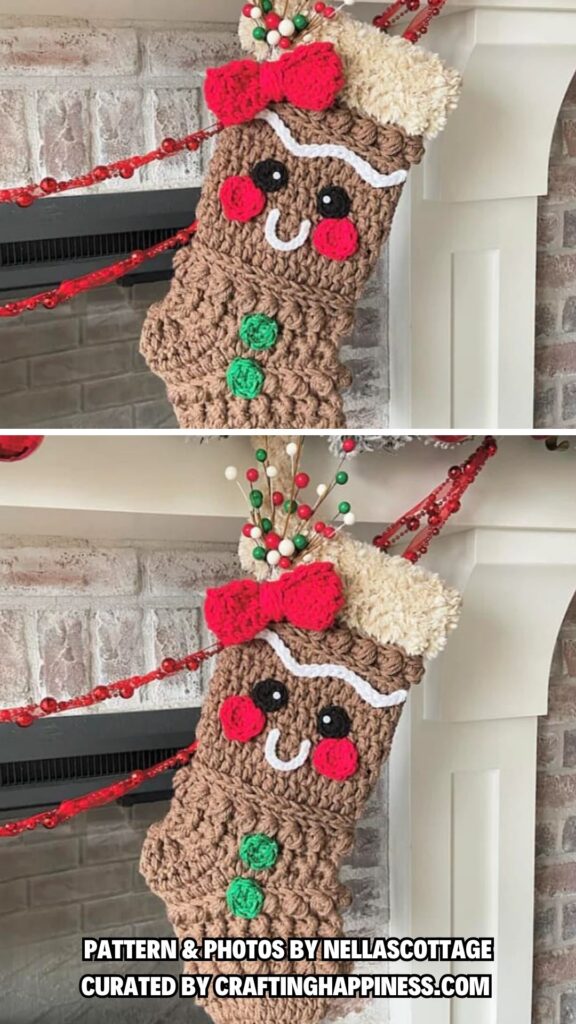 Winter Gingerbread Christmas Stocking