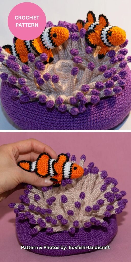 Clownfish Anemone - Go Under The Sea With 12 Crochet Aquarium Patterns