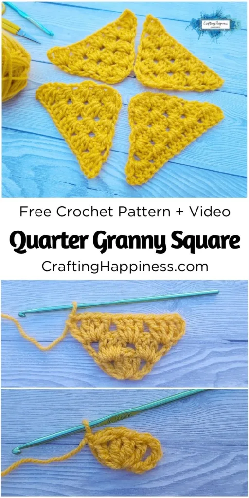 MAIN PIN POSTER - Quarter Granny Square - Crafting Happiness