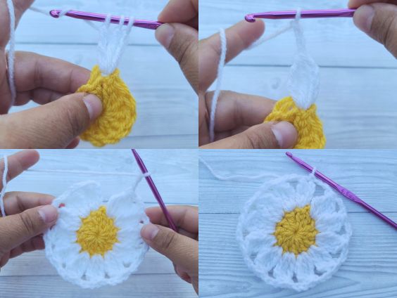 ROW 2 - Daisy Granny Square - Crafting Happiness (2)