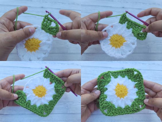 ROW 3 - Daisy Granny Square - Crafting Happiness (3)