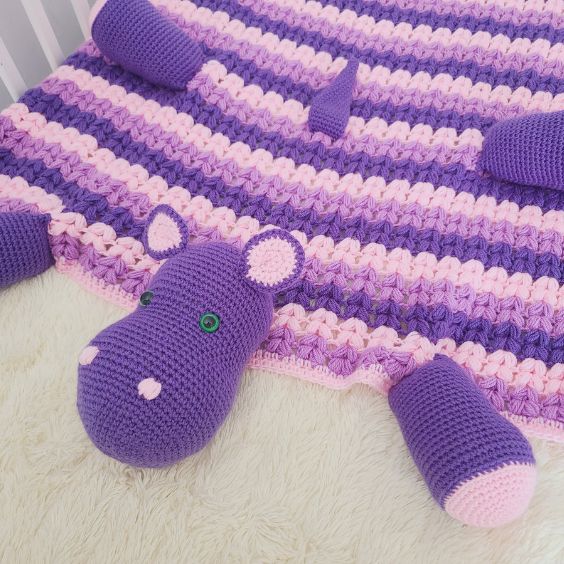 BLOG PHOTO 3 - 3in1 Safari Hippo Baby Blanket Crochet Pattern - Crafting Happiness