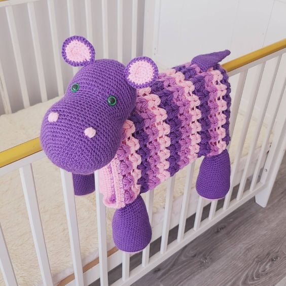 BLOG PHOTO 5 - 3in1 Safari Hippo Baby Blanket Crochet Pattern - Crafting Happiness