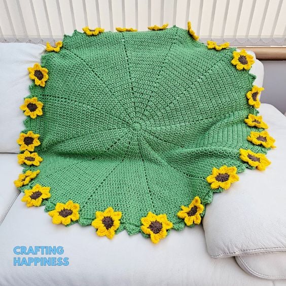 BLOG PHOTO 4 - Sunflower Bouquet Blanket - Free Crochet Blanket Pattern - Crafting Happiness